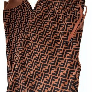 Fendi Brown and Black Monogram Joggers